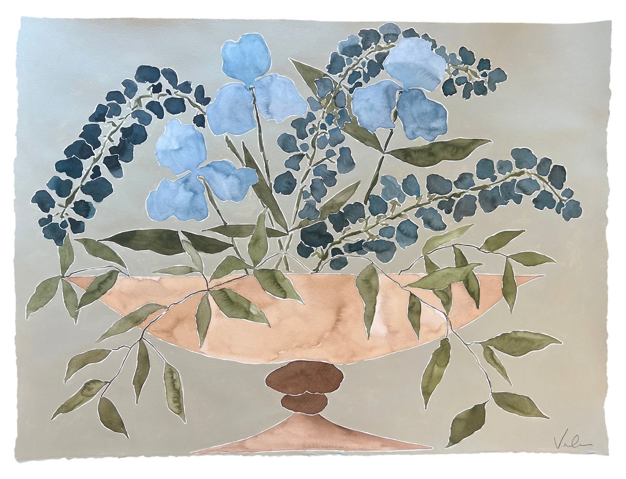 Bouquet of Blue on Sage