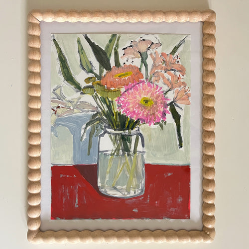 Bouquet on Red Table Sketch