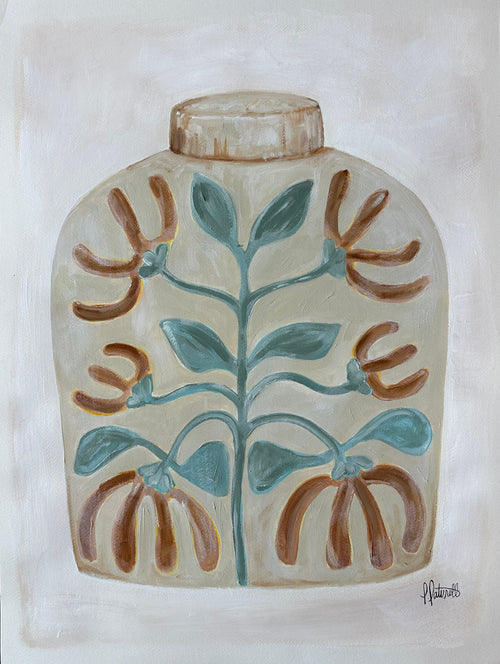 Brown Floral Vase