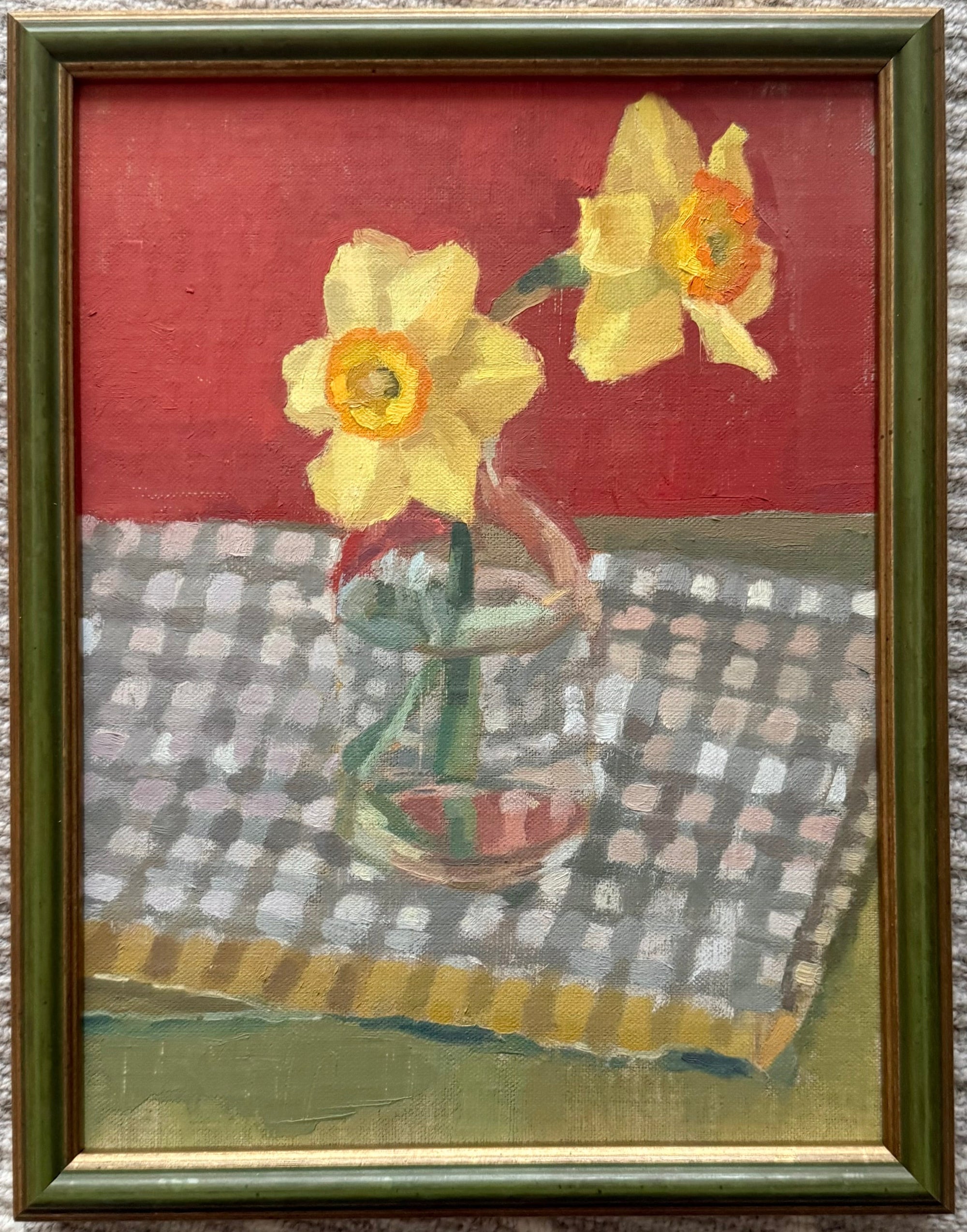 Daffodils with Red and Gingham
