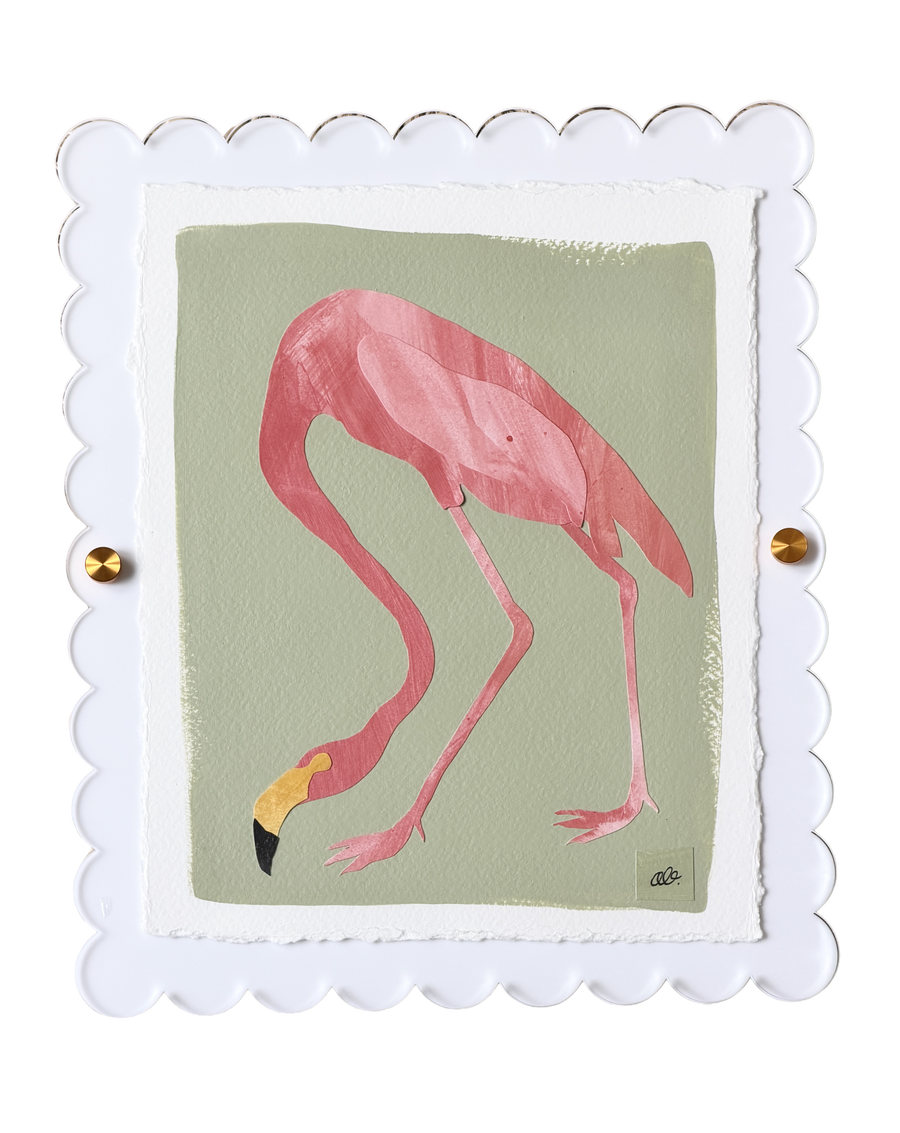 Flamingo on Green