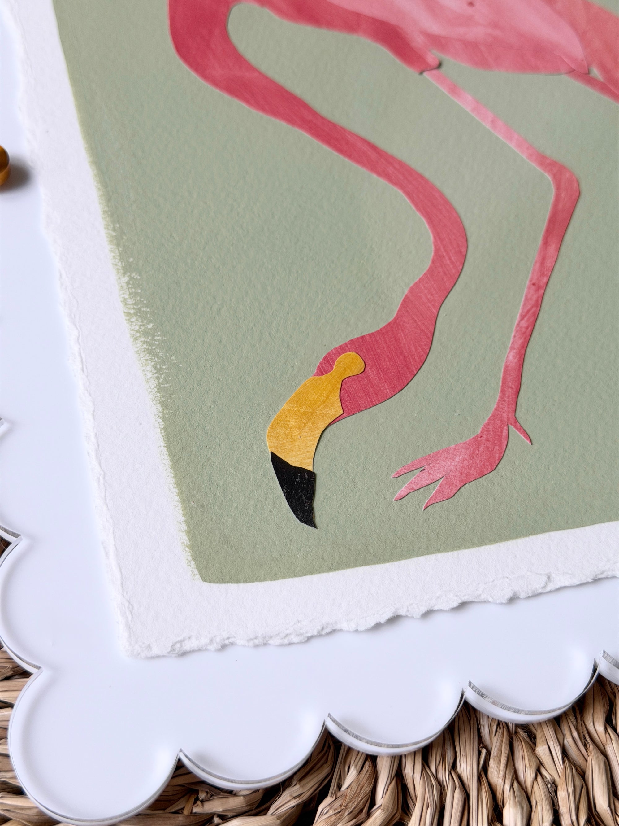 Flamingo on Green