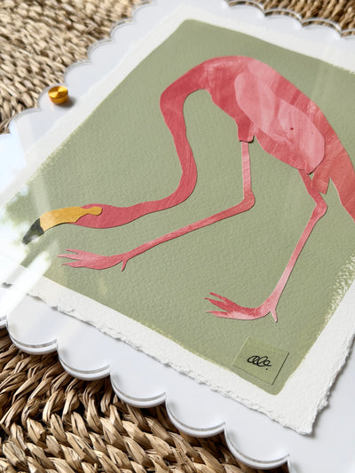 Flamingo on Green