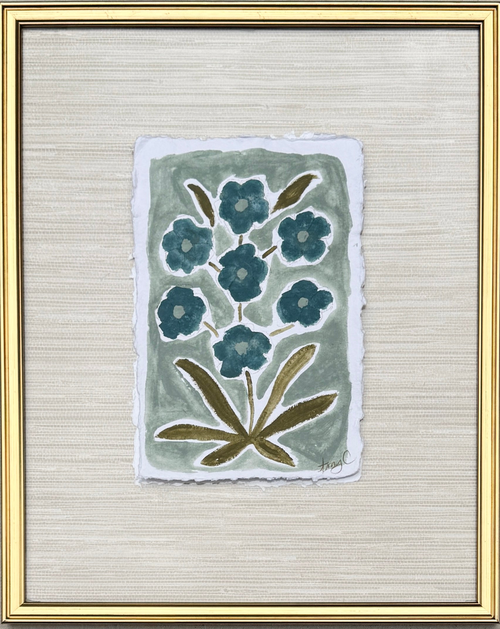 Indigo Botanical on Paper I