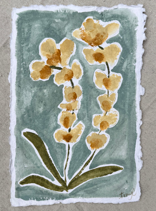 Golden Botanical On Paper I