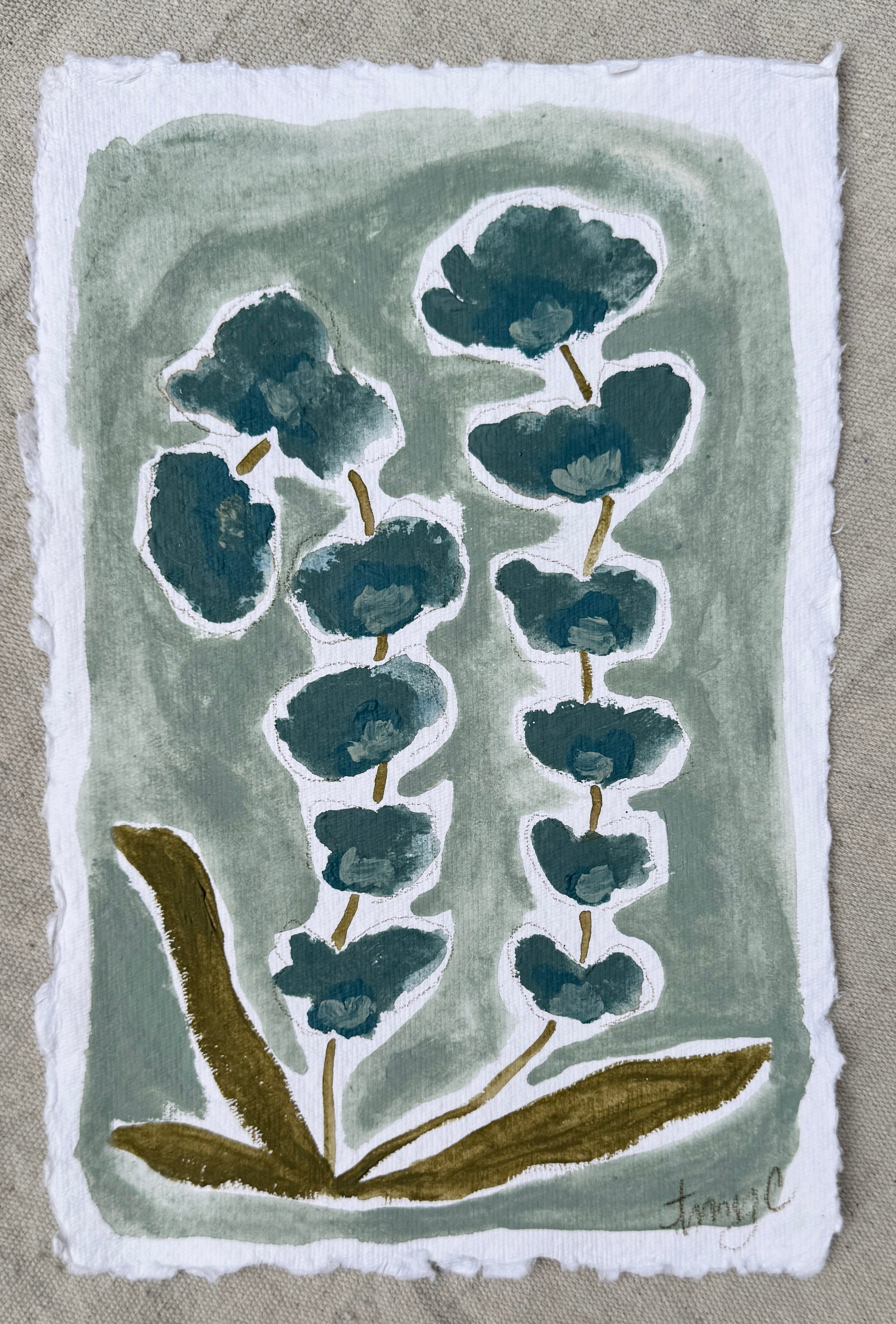 Indigo Botanical on Paper III