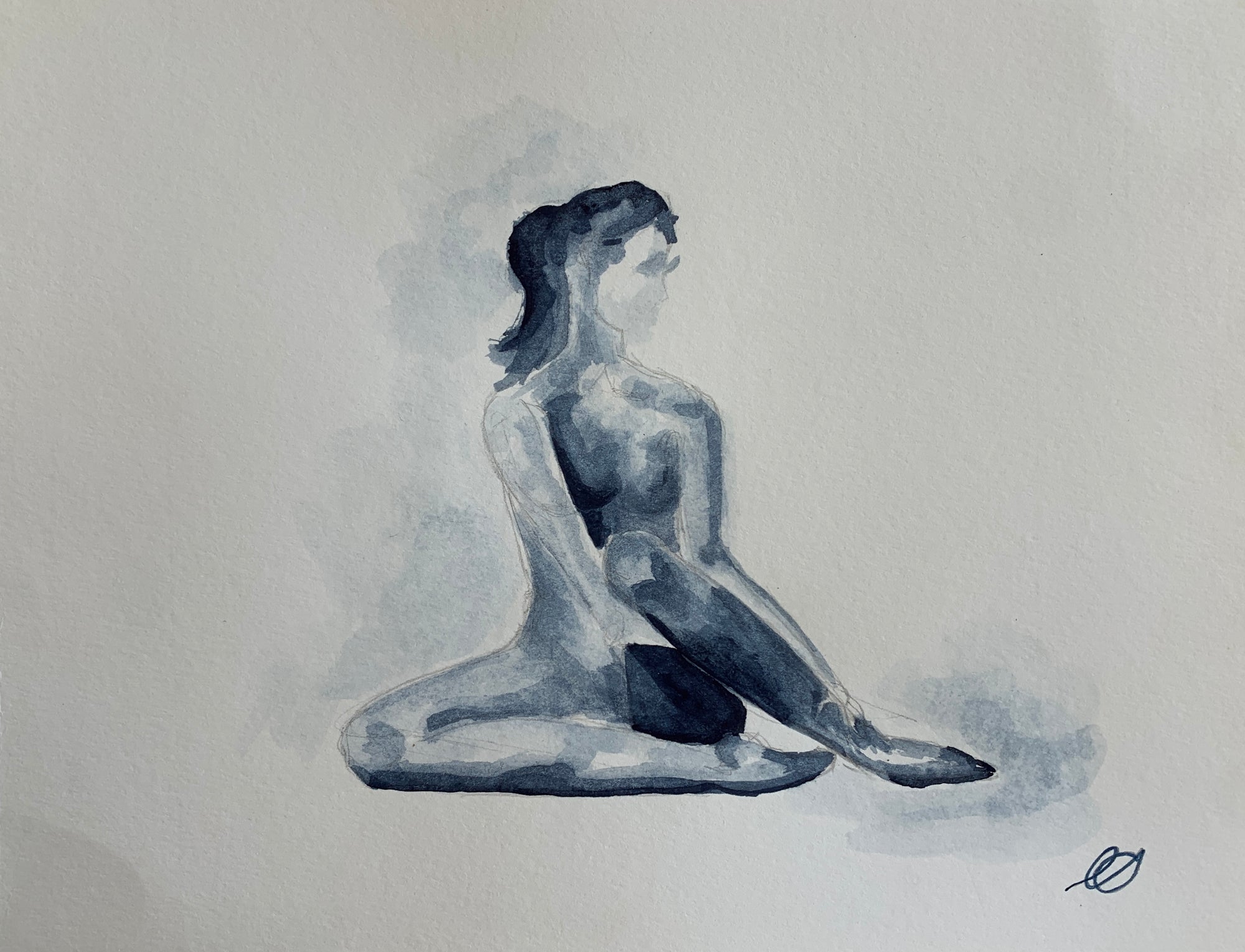 Indigo Figure Study No. 1