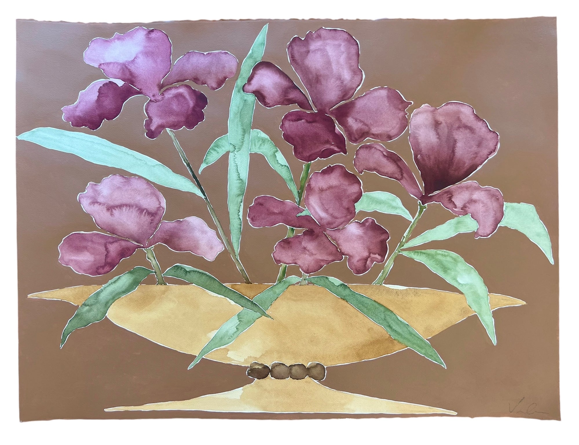 Iris on Terra Cotta