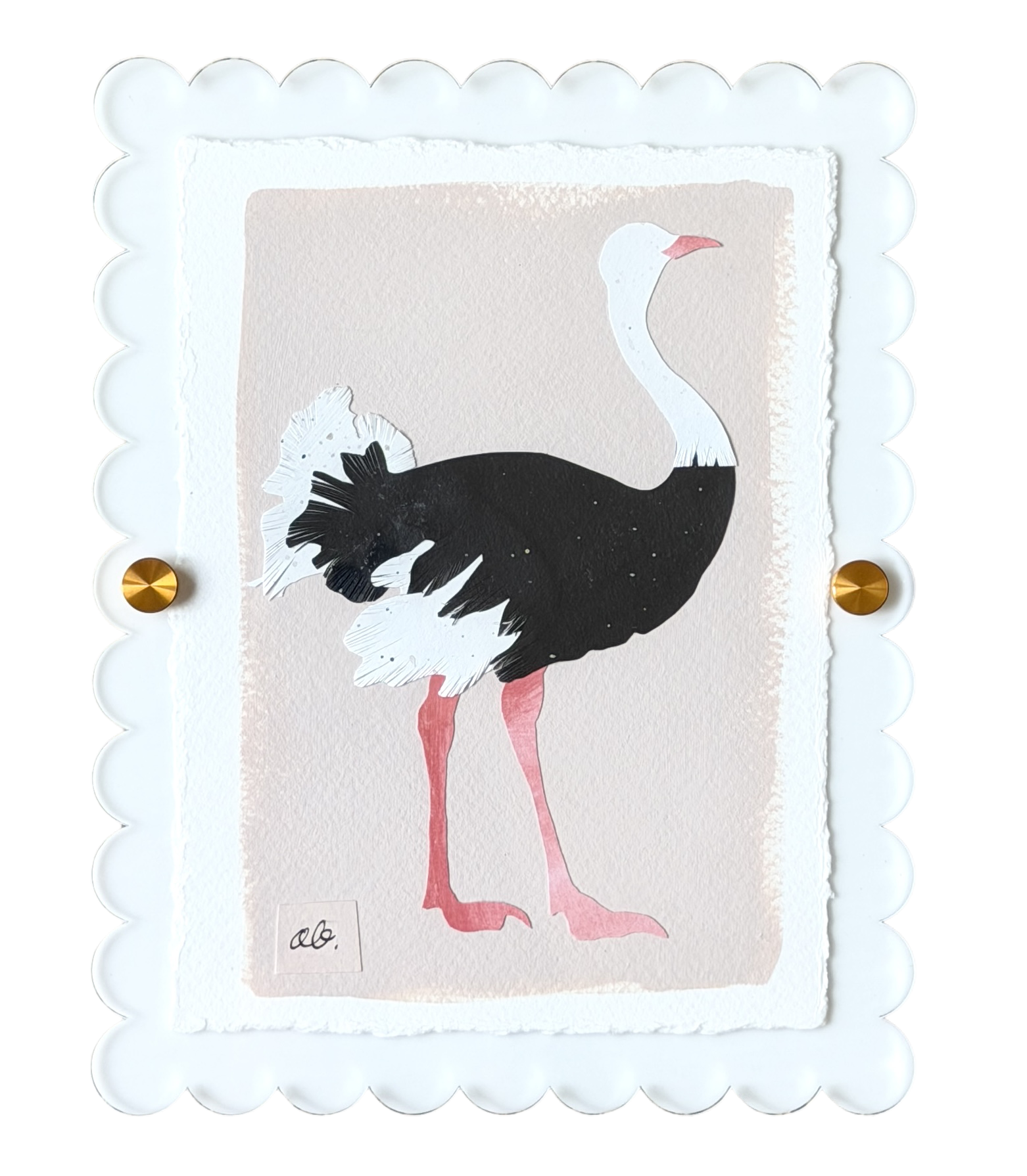 Mini Ostrich on Pink