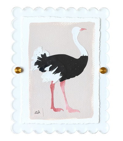 Mini Ostrich on Pink