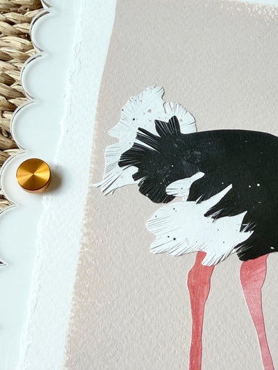 Mini Ostrich on Pink
