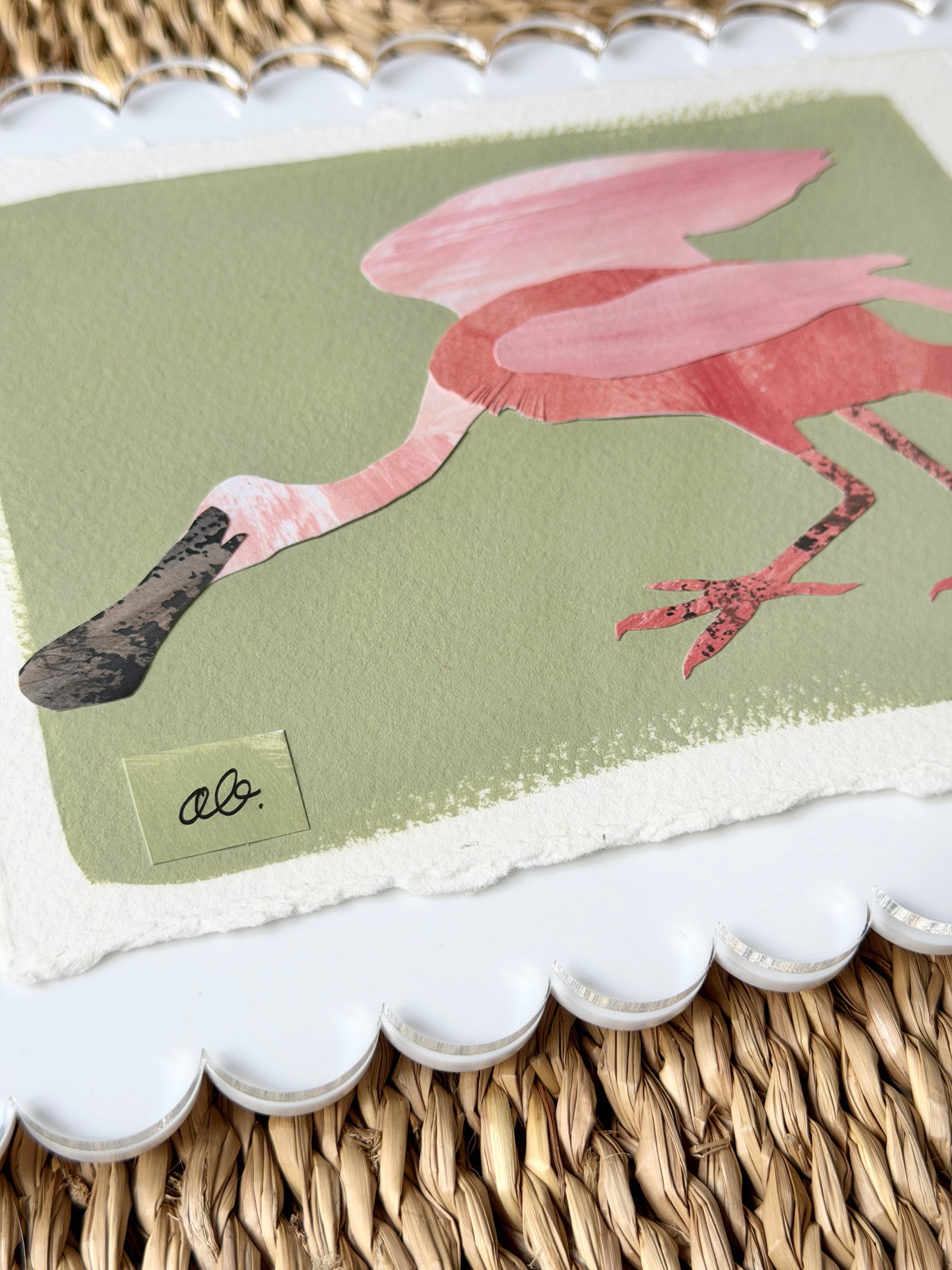 Mini Spoonbill on Green