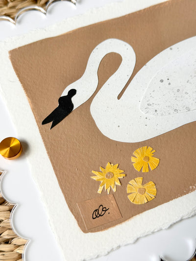 Mini Swan on Brown