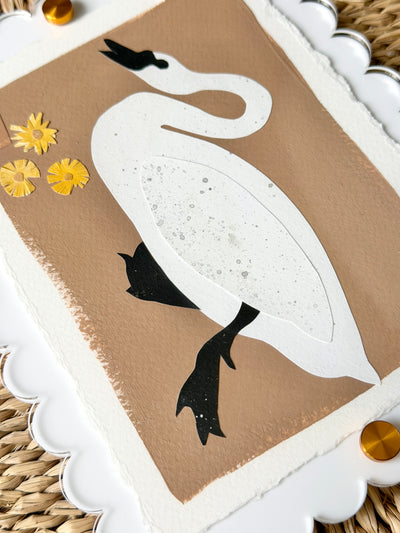 Mini Swan on Brown