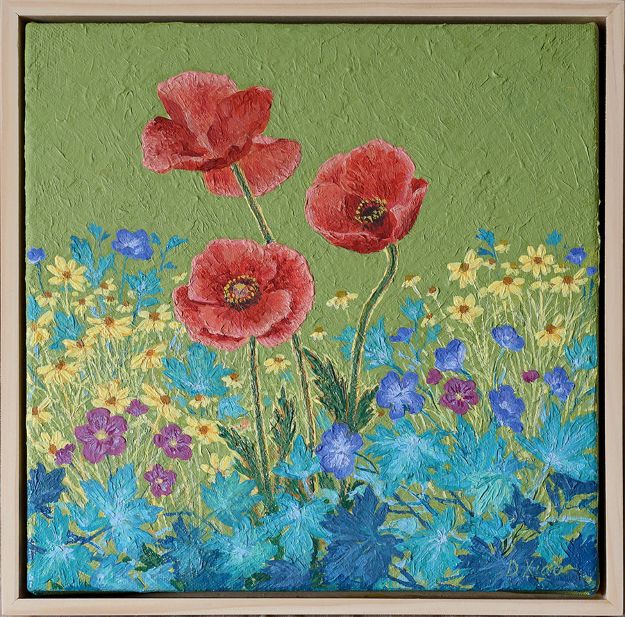 Poppies on Green