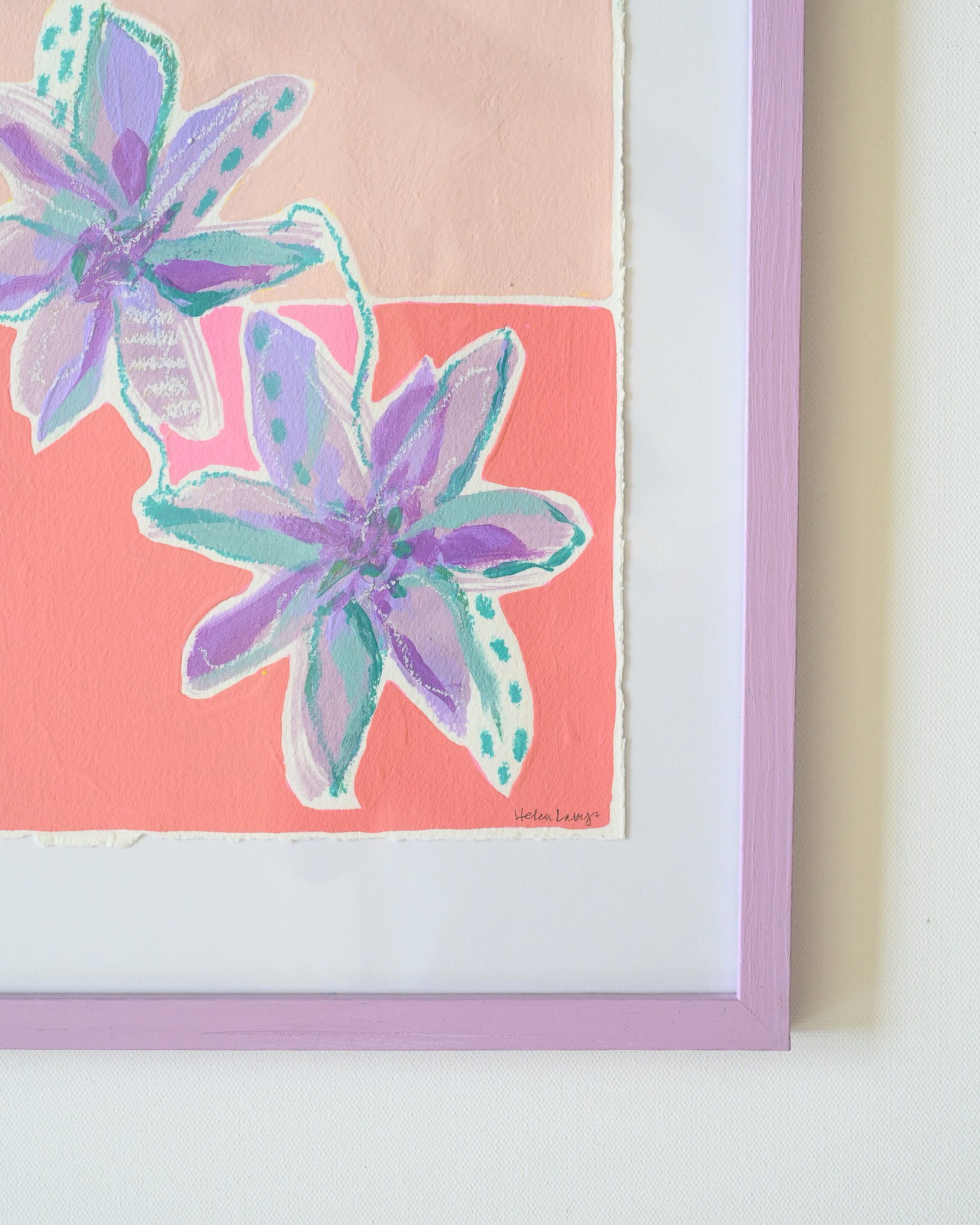 Purple Lillies on Coral