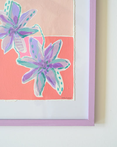 Purple Lillies on Coral