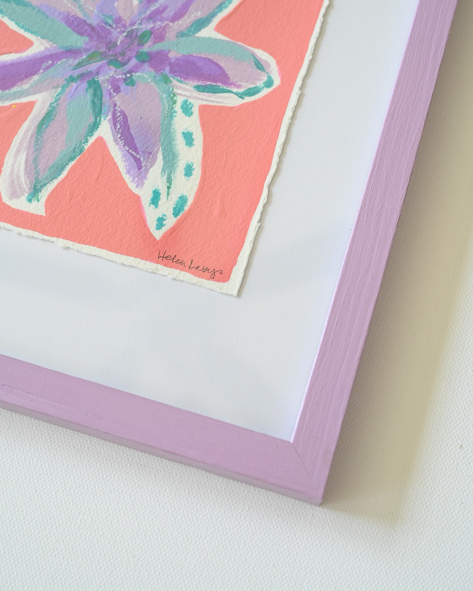 Purple Lillies on Coral