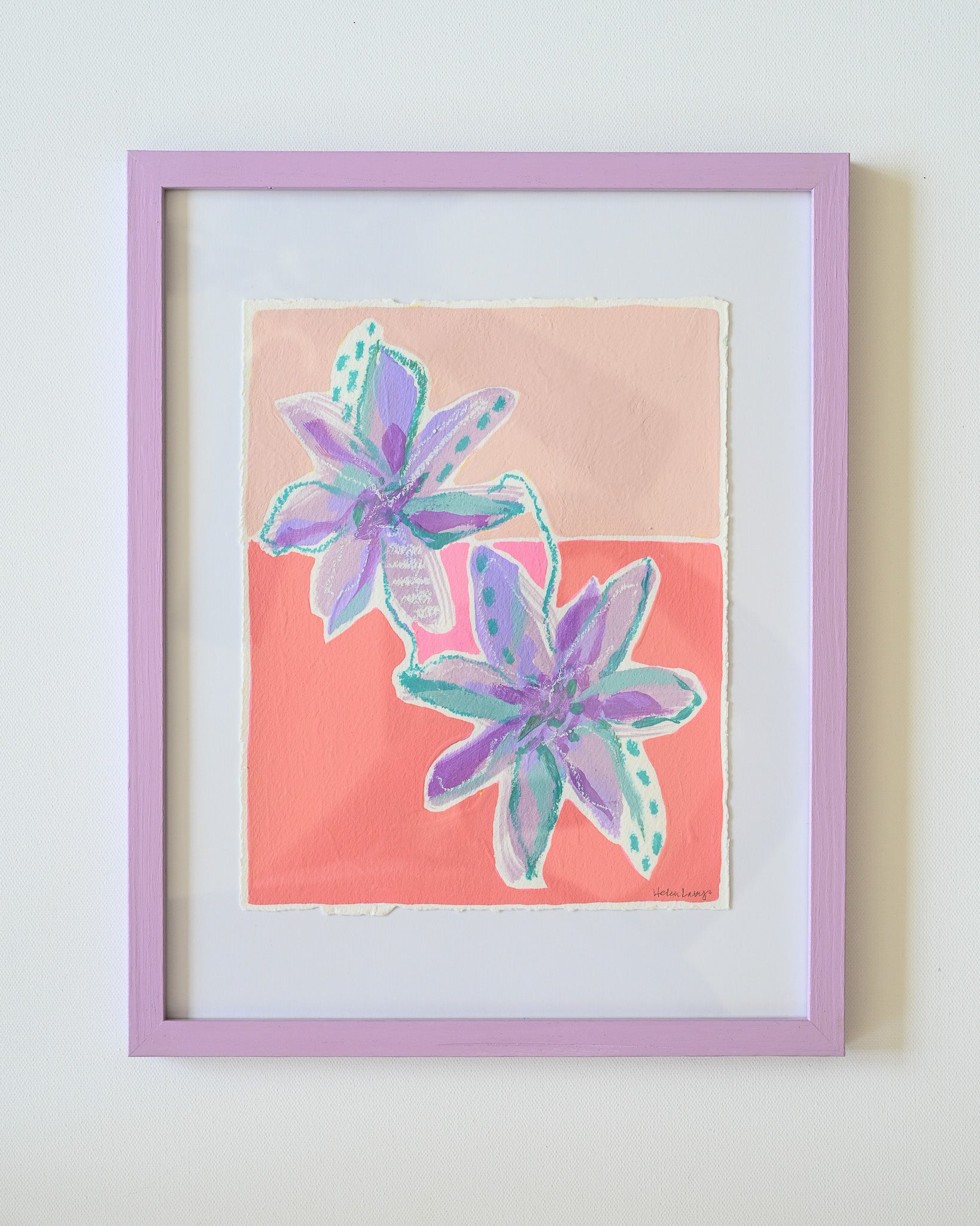 Purple Lillies on Coral