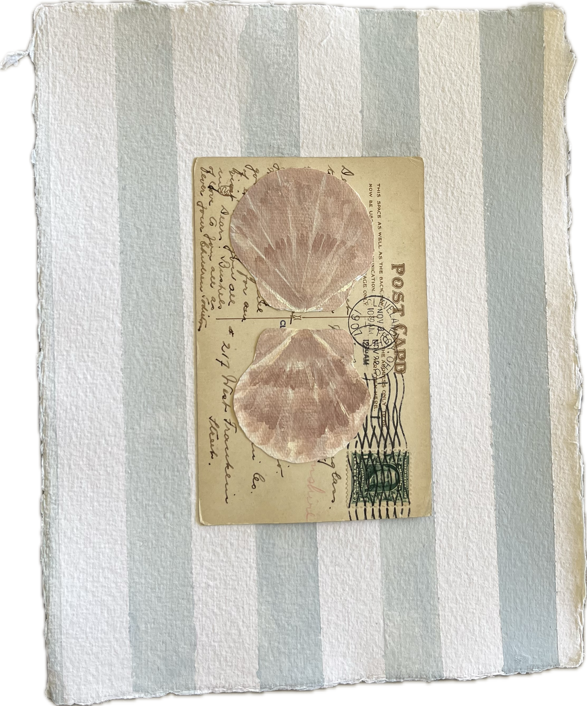 Scallop Collage on Postcard III