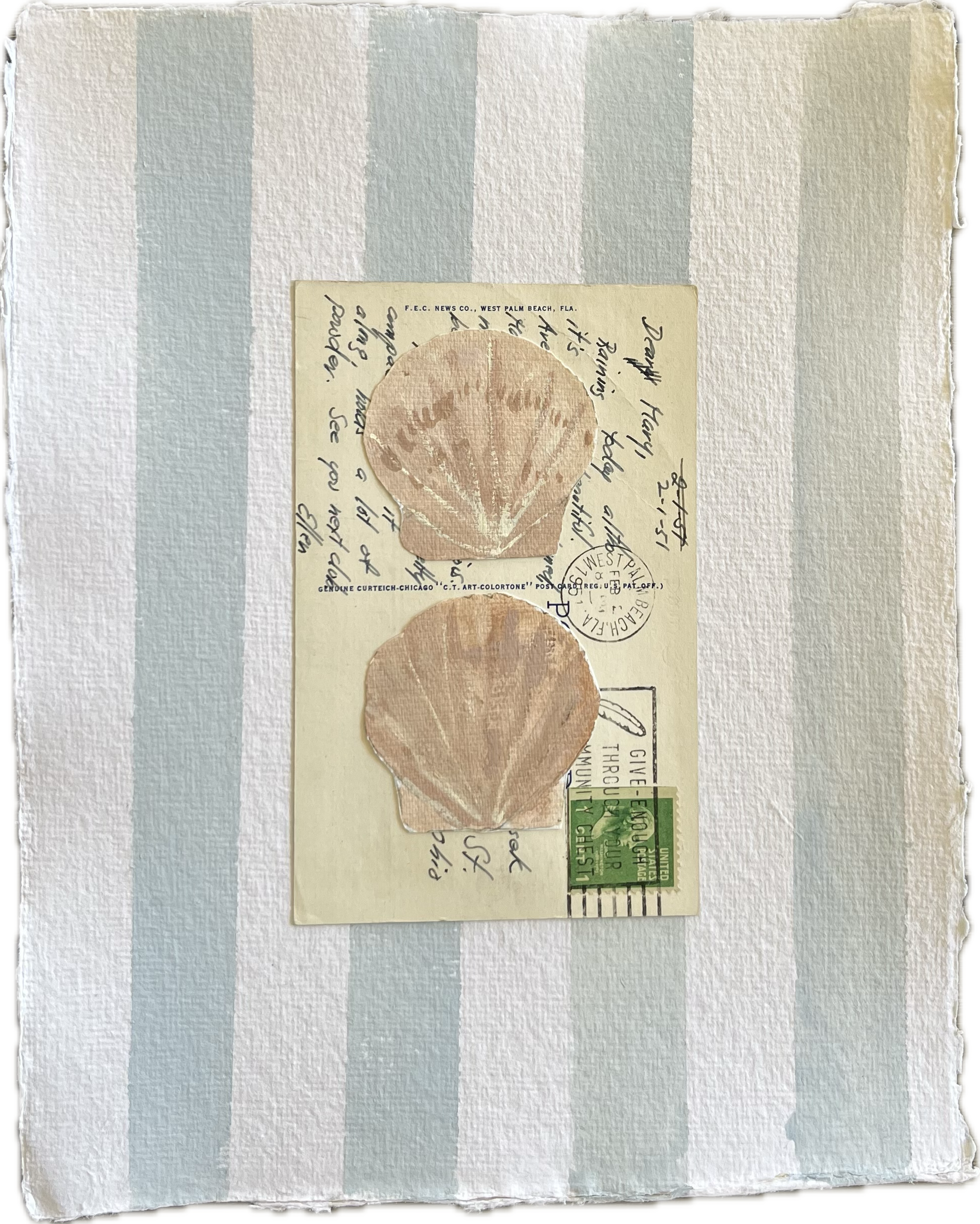 Scallop Collage on Postcard II