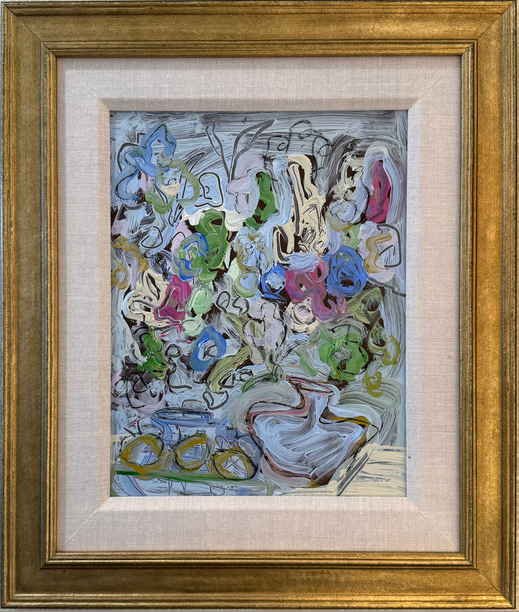 Flowers in a Blue Room