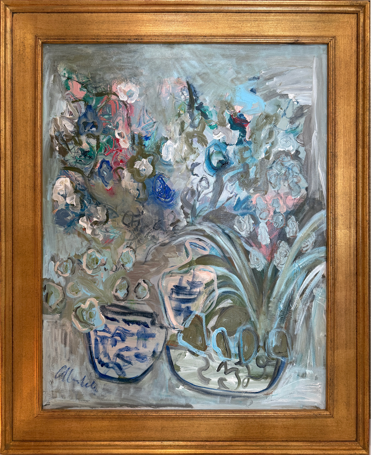 Flowers in Blue and White