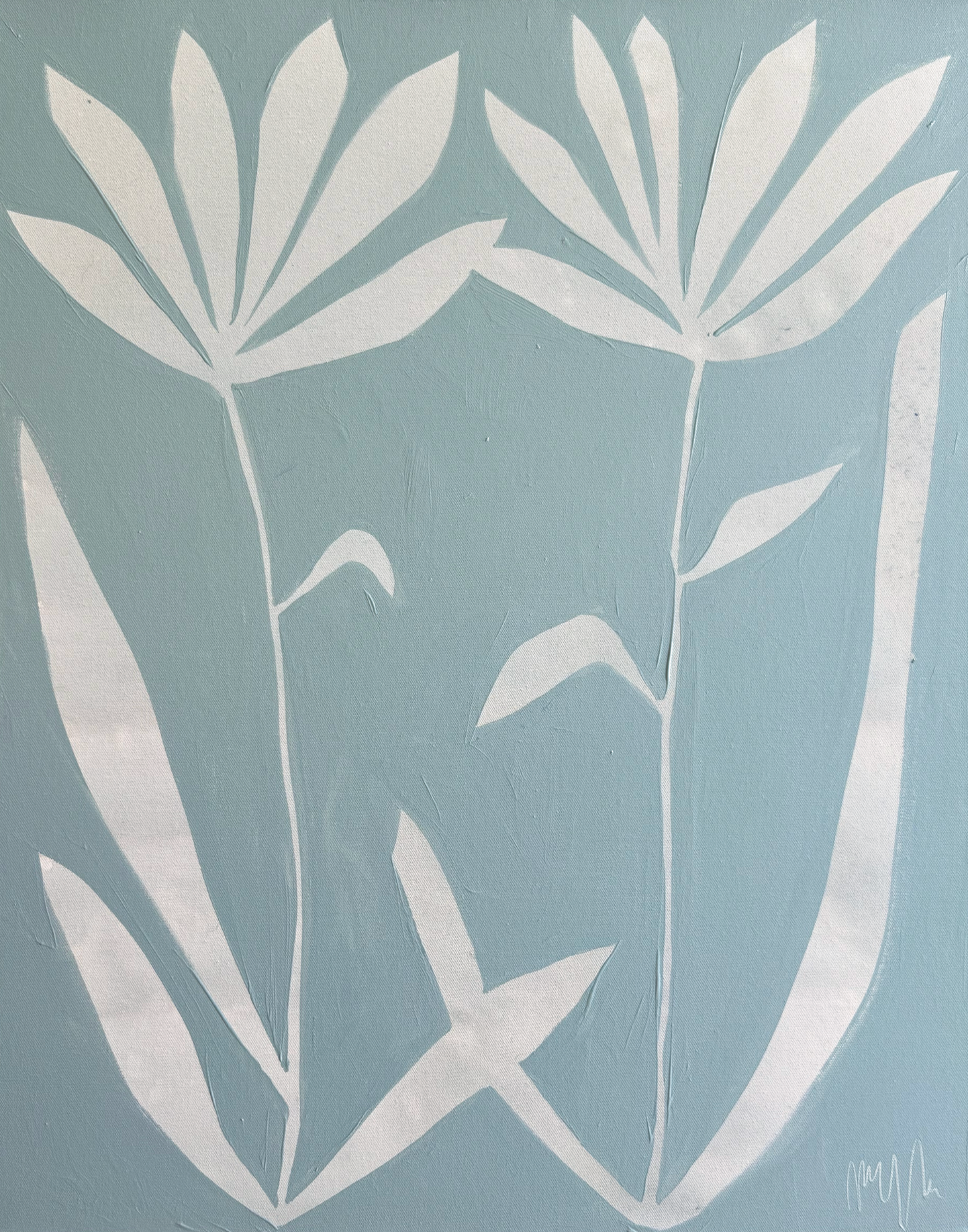 Floral Duet in French Blue