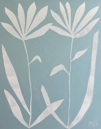 Floral Duet in French Blue