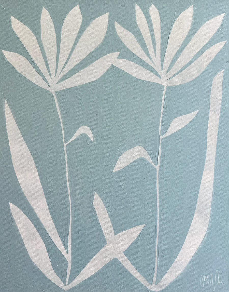 Floral Duet in French Blue