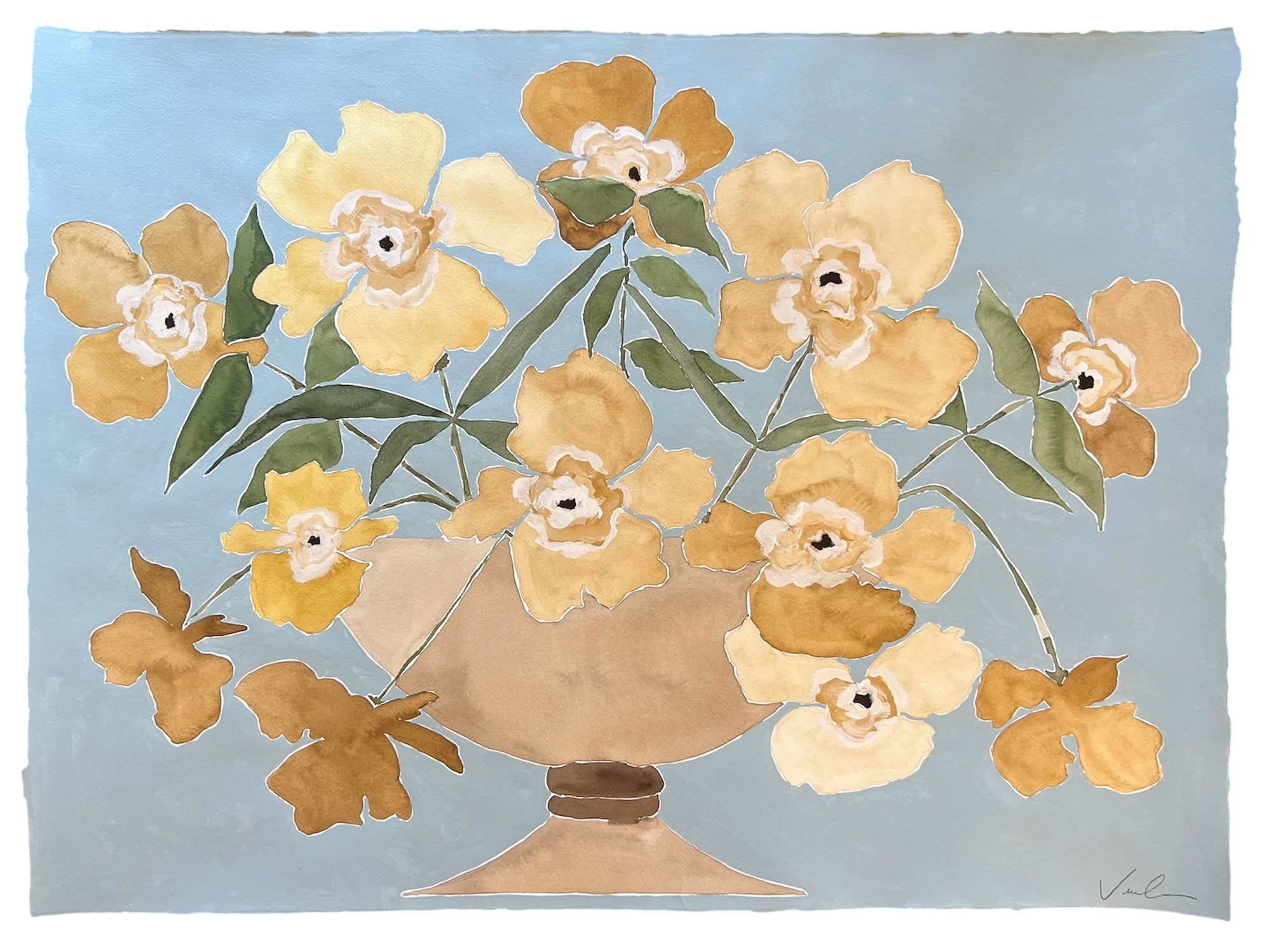 Sunny Flowers on Sky Blue