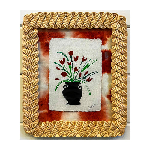 Tulips in Black Vase