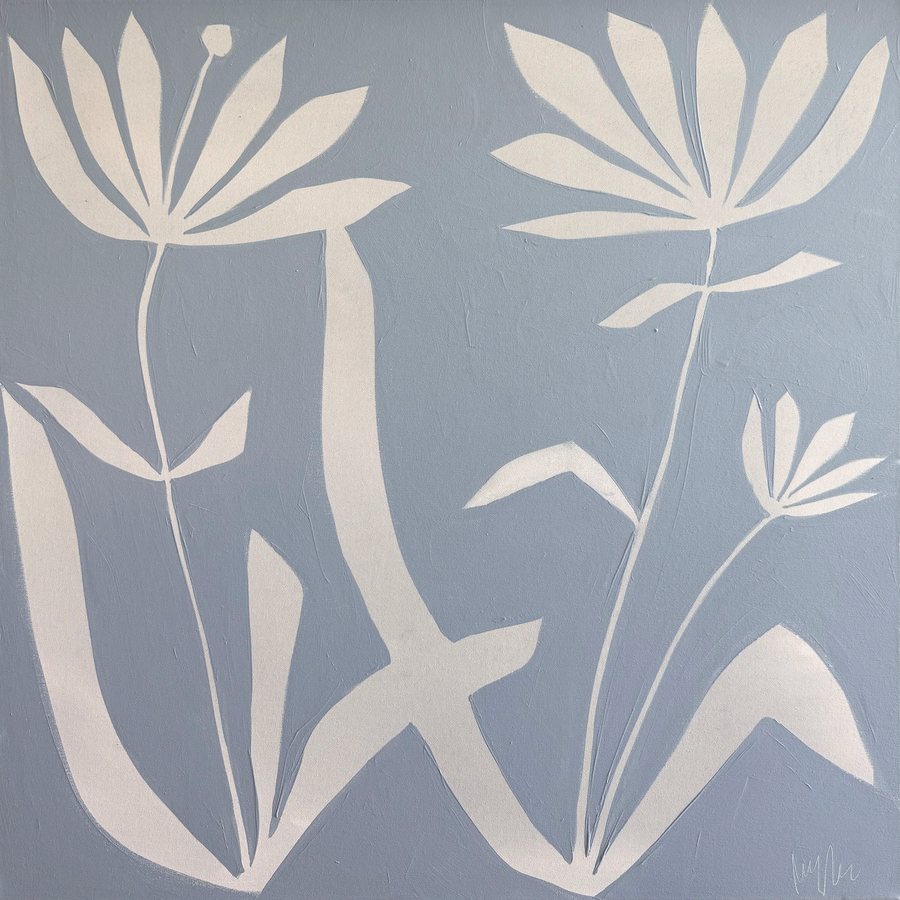 Floral Duet in Powder Blue