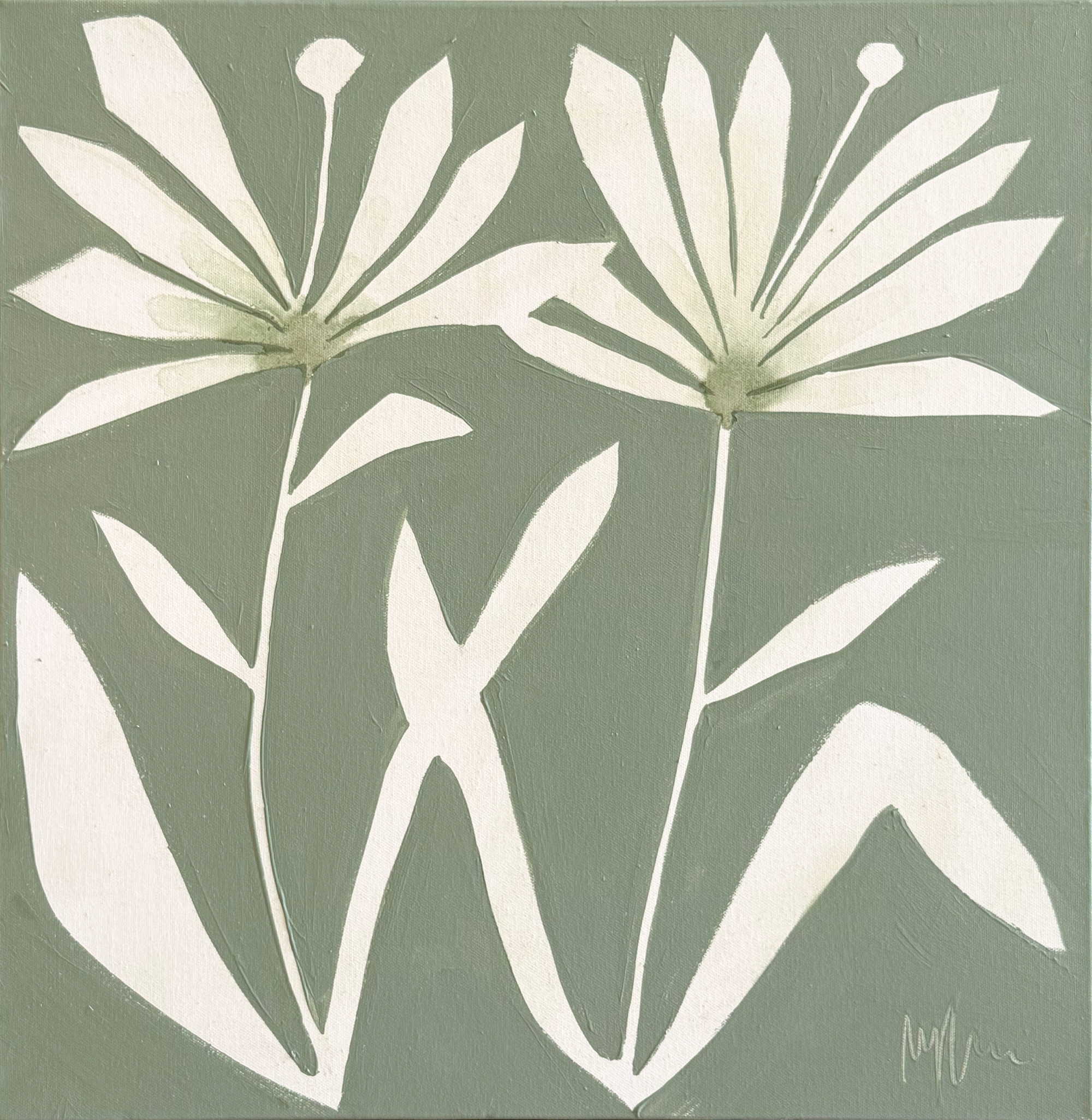 Floral in Dusty Sage No. 1