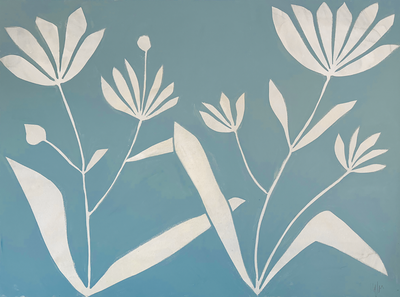 Floral in French Blue