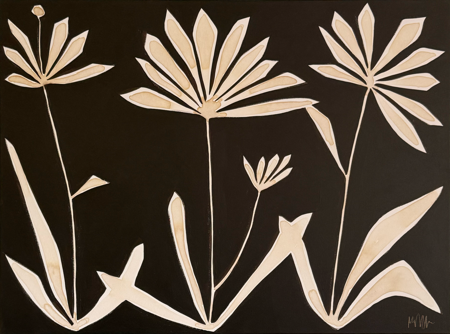Floral Trio in Dark Umber
