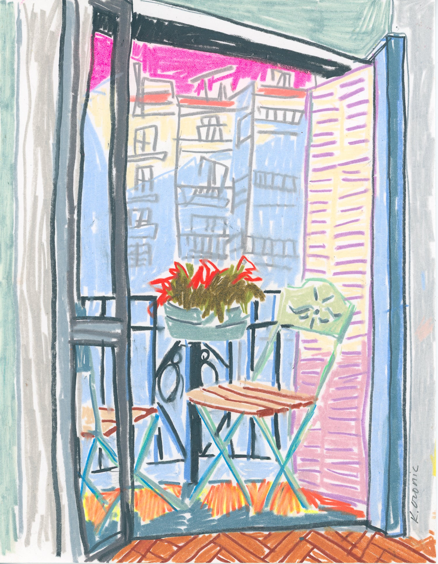 The Balcony at 47 in Pink